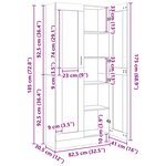 vidaXL Bibliothèque Chêne noir 82 5 x 30 5 x 185 cm Bois d'ingénierie