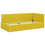 vidaXL Cadre de lit d'angle avec matelas Jaune 90 x 200 cm Velours