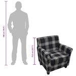 vidaXL Fauteuil avec coussin Noir Tissu