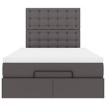 VidaXL Cadre de lit ottoman avec matelas gris 120x190 cm similicuir