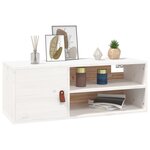 vidaXL Armoire murale Blanc 80x30x30 cm Bois de pin massif