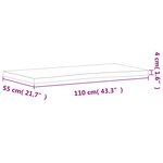 vidaXL Dessus de bureau 110x(50-55)x4 cm bois massif de hêtre