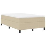 vidaXL Lit à ressorts avec matelas vert clair et gris  petit double  en tissu côtelé