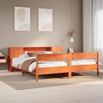 vidaXL Lit bibliothèque sans matelas cire marron 200x200 cm pin massif