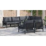 vidaXL Ensemble de canapé de jardin 7 Pièces Anthracite Acier & tissu