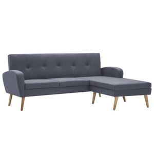 vidaXL Canapé forme de L revêtement en tissu gris clair 186x136x79 cm