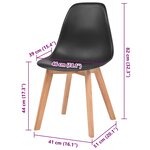 vidaXL Chaises à manger lot de 6 Noir Plastique