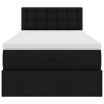 vidaXL Cadre de lit ottoman avec matelas noir 80x200 cm similicuir