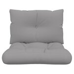 vidaXL Coussins de palette 2 Pièces gris tissu