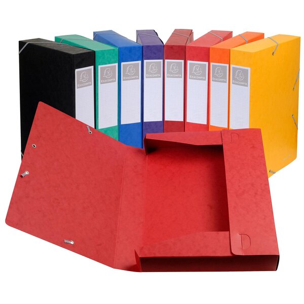 Boite De Classement Cartobox Dos 50mm Carte Lustrée - A4 - Couleurs Assorties - X 10 - Exacompta