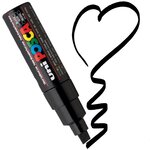 Marqueur Posca Noir PC8K Pointe large biseautée