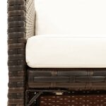 vidaXL Chaises de jardin avec coussins lot de 4 Résine tressée Marron