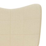 vidaXL Chaise de relaxation avec tabouret Crème Tissu