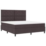 vidaXL Lit à ressorts avec matelas Marron foncé 180 x 200 cm tissu