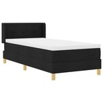vidaXL Lit à ressorts avec matelas Noir 190 x 90 cm Polyester