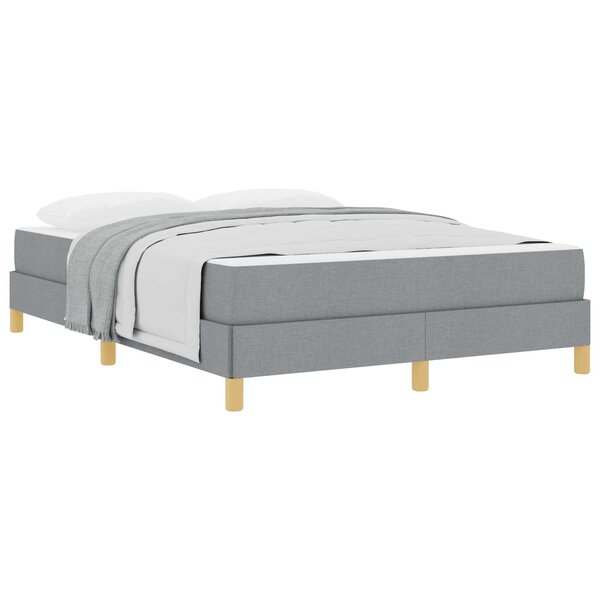 vidaXL Lit à ressorts avec matelas Gris clair 140 x 200 cm tissu