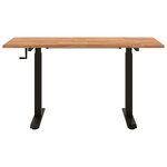 vidaXL Bureau Noir et Brun Clair 140 x 60 cm Bois de chêne massif
