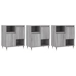 vidaXL Buffets 3 Pièces Sonoma gris Bois d'ingénierie