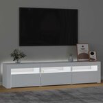 vidaXL Meuble TV avec lumières LED Blanc 180x35x40 cm