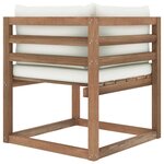 Vidaxl canapé d'angle palette de jardin avec coussins crème