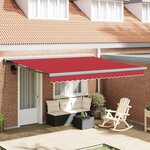 vidaXL Auvent Rétractable Rouge 400 × 300 cm Tissu  Métal