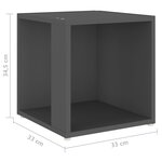 vidaXL Table d'appoint Gris 33x33x34 5 cm Aggloméré