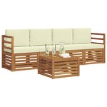 vidaXL Ensemble de canapés d'extérieur 5 Pièces Naturel et Crème