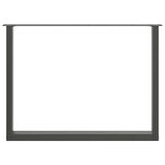 vidaXL Pieds de table à manger en U 2 pièces Anthracite 100 x (72-73) cm Acier