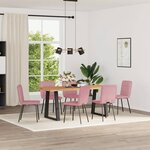 vidaXL Chaises à manger lot de 6 rose velours