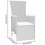 vidaXL Set de Chaises de Jardin Inclinables 9 Pièces Beige Crème