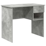 vidaXL Bureau Gris béton 90 x 49.5 x 75 cm Bois d'ingénierie
