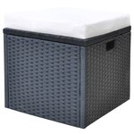 vidaXL Ensemble à manger d'extérieur 6Pièces coussins résine tressée noir