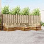 vidaXL Ensemble de canapés d'extérieur 9 Pièces Naturel et Beige