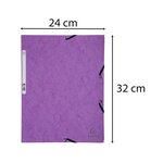 Chemise 3 Rabats À Élastiques Carte Lustrée 400g/m2 - A4 - Violet - X 25 - Exacompta