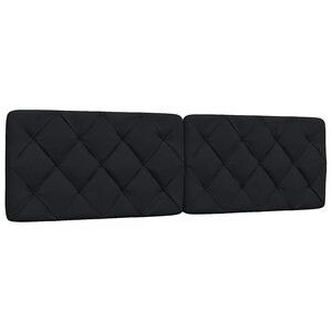vidaXL Coussin de tête de lit noir 180 cm tissu