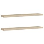 vidaXL Étagères murales flottantes 2 Pièces Chêne 120x23 5x3 8 cm MDF