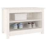 vidaXL Banc à chaussures Blanc 70x38x45 5 cm Bois de pin massif