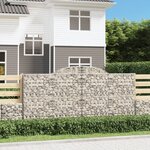 vidaXL Paniers à gabions arqués 5 Pièces 300x30x140/160 cm fer galvanisé