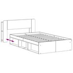 vidaXL Cadre de lit avec rangement Bois ancien 120 x 200 cm