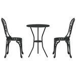 vidaXL Ensemble bistro de jardin 3 Pièces Noir Aluminium