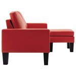 vidaXL Canapé à 3 places avec repose-pied Rouge Similicuir