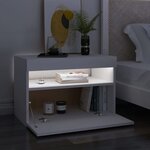 vidaXL Tables de chevet avec lumières LED 2 Pièces blanc 60x35x40 cm