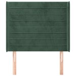 vidaXL Tête de lit avec oreilles Vert foncé 93x16x118/128 cm Velours