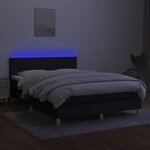 vidaXL Sommier à lattes de lit avec matelas LED Noir 140x190 cm Tissu