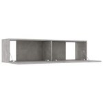vidaXL Meuble TV Gris béton 120x30x30 cm Bois d’ingénierie