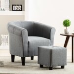 vidaXL Fauteuil Gris foncé Tissu