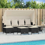 vidaXL Salon de jardin 5 Pièces avec coussins noir résine tressée