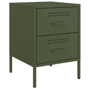 vidaXL Table de chevet vert olive 36x39x50 5 cm acier