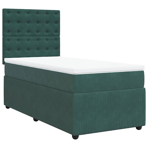 vidaXL Sommier à lattes de lit avec matelas Vert foncé 90x190 cm