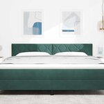 vidaXL Tête de lit avec tête de lit Vert foncé 180 cm Velours